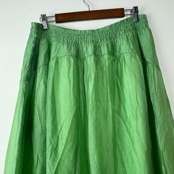 Vince Green Smocked-Waist Gathered Skirt NWT Size Large - Picture 6 of 8